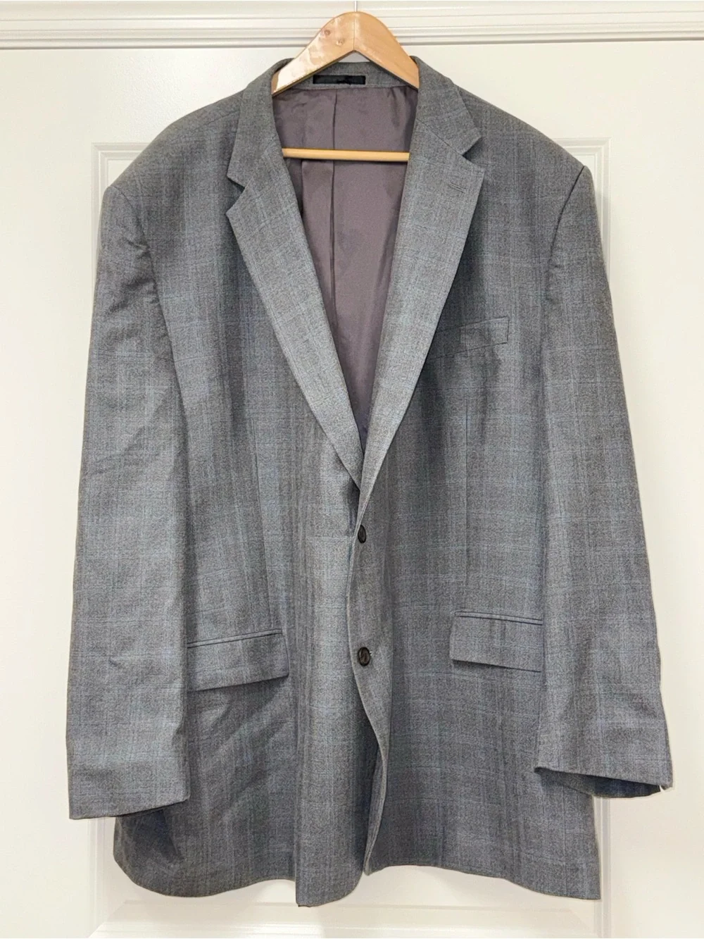 Lauren Ralph Lauren Men’s 56L Gray Windowpane Sport Coat Blazer Classic Fit